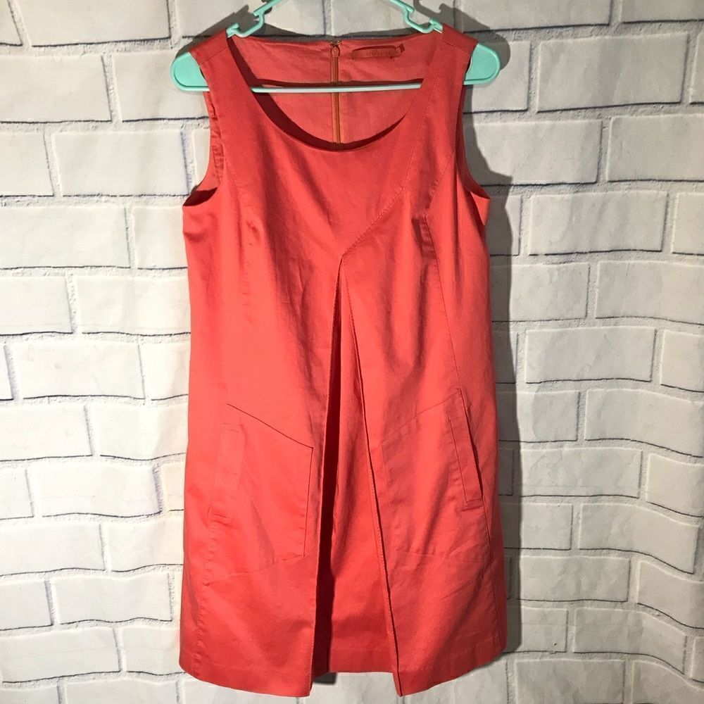 SINCLAIRE Women's Coral Orange Dress Size 6 Lined - Side Pockets